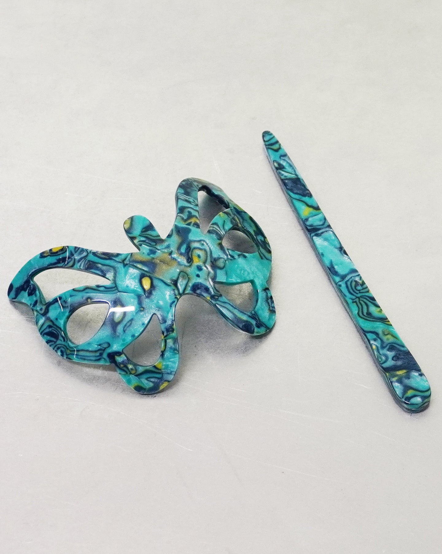 Blue Butterfly Hair Pin